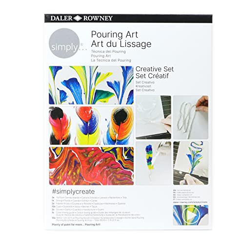 Daler-Rowney Simply Pouring Painting Creative Set, DIY, Fun Activity, Make Your Own Art