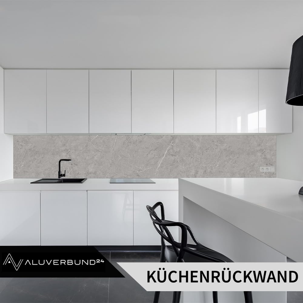 AMON Wand-Paneele 60x120cm in Natur-Steinoptik (Classic Grey) - ideal als Spritzschutz Küchenrückwand Dusch- Bad- Wand-Verkleidung aus 3mm PVC Wasserdicht Wasserfest für Innen- und Außenbereich