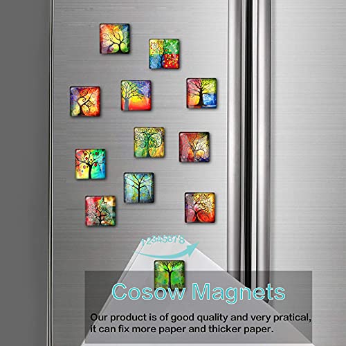 12Pcs Glass Strong Magnetic Refrigerator Magnet - Square Glass Fridge Decoration With A Powerful Flat Magnet, Office Whiteboard Magnet, Cabinet Magnet, Cabinet Cute Locker Magnet #TOP3
