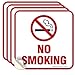 (4 Pack) No Smoking Sign Self Adhesive " 5½ X 5½" 4 Mil Vinyl Decal — Indoor & Outdoor Use — UV Protected & Waterproof — Sleek, Rounded Corners