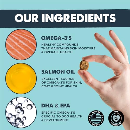 Mighty Paw Waggables Mighty Omega (Made in The USA, 120 Count) | Omega 3 Fish Oil Chew for Dogs. Salmon Oil for Dogs Skin and Coat Supplement. Soft Chew Fish Oil for Dogs – DHA & EPA, Bacon Flavor Mighty Paw Waggables Mighty Omega (Made in The USA, 120 Count) | Omega 3 Fish Oil Chew for Dogs. Salmon Oil for Dogs Skin and Coat Supplement. Soft Chew Fish Oil for Dogs – DHA & EPA, Bacon Flavor