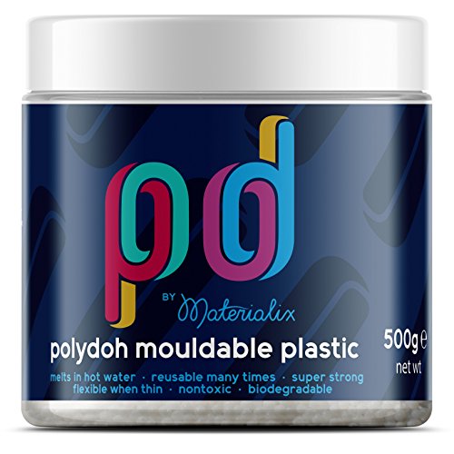 Polydoh - Plástico moldeable BLANCO 500g (también conocido como polymorph, plastimake o instamorph)