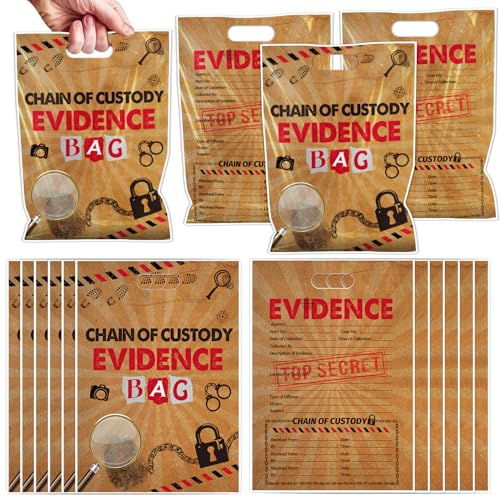 Falueqg Murder Mystery Birthday Favor Decorations - 50 Pcs Secret Agent Goodie Candy Treat Bags Escape Room Evidence Party Favor Supplies Murder Mystery Spy Birthday Decorations
