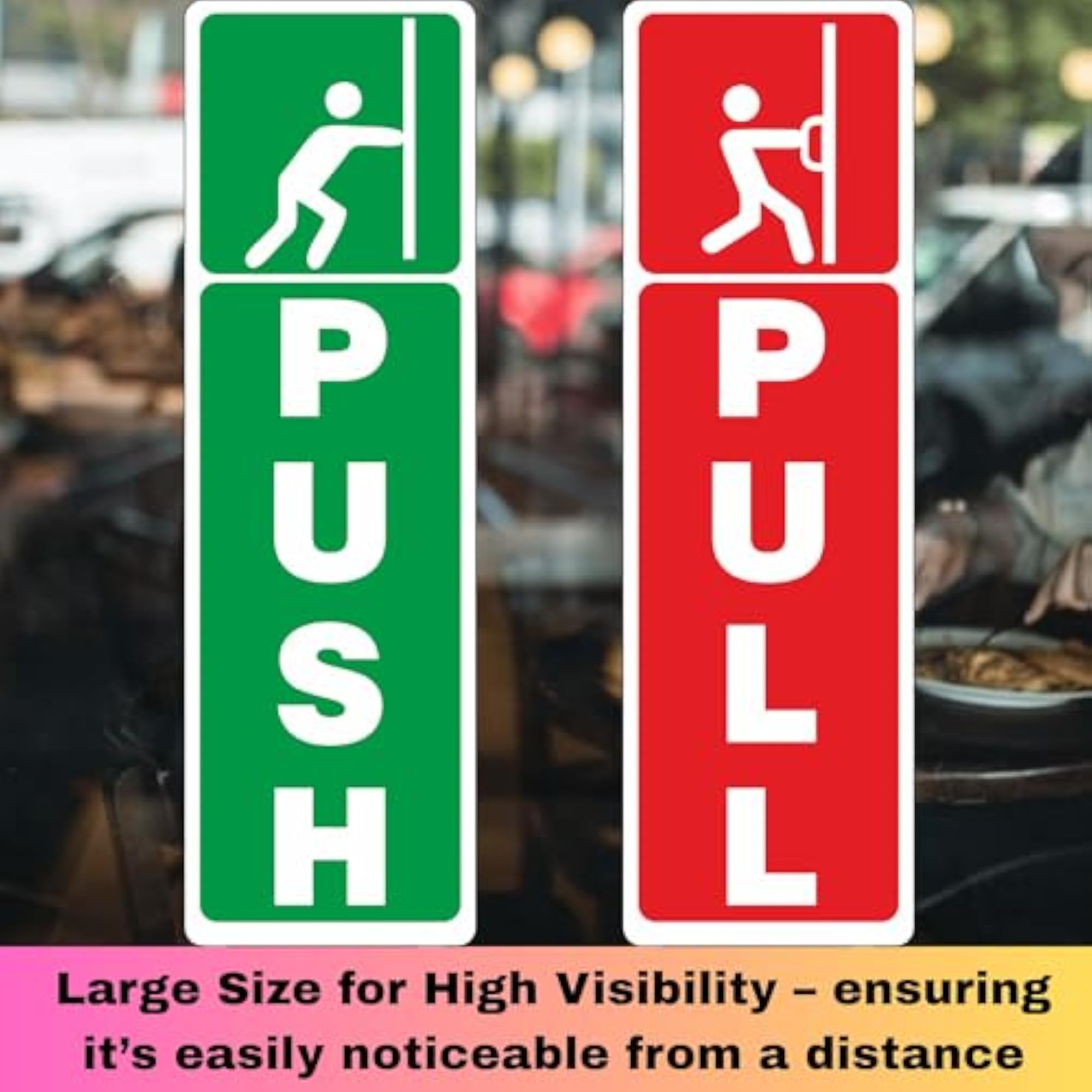 Push Pull Door Stickers Pack of 6