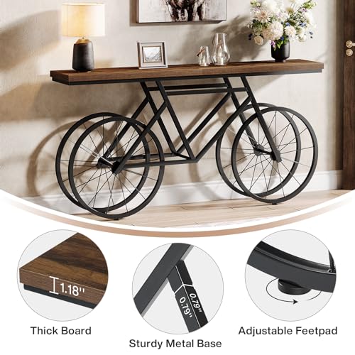 Tribesigns RY0102 70.9-Inch Extra Long Console Table, Narrow Sofa Table With Bicycle Metal Base thumb #7