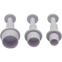 pson 3Pcs Plunger Cookie Cutter Set, Mini Plastic Biscuit Molds for Cake Decorating, Baking, Fondant, and DIY CraftsRound