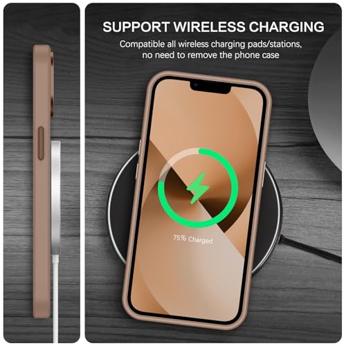 Image of BENTOBEN Magnetic for iPhone 13 Case & iPhone 14 Case [Compatible with Magsafe] Translucent Matte Phone Case iPhone 13 /14 Slim Shockproof Women Men Protective Cover for iPhone 13 /14 6.1 inch, Brown