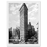 Flat Iron Building New York NYC 1903 Vintage Historical Photo A4 Artwork Framed Wall Art Print Ancien Photographier Mur