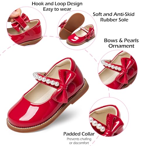 Image of PHIRAMIN Toddler Girl Mary Jane Dress Shoes-Little Girl School Uniform Shoes for Wedding Party