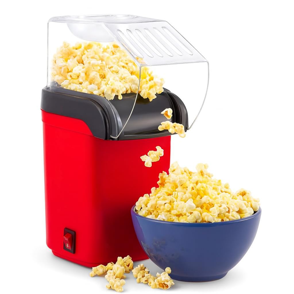 Jugutoz 1200W Hot Air Popcorn Maker | Electric Popper, Oil-Free, Healthy Snack Machine for Kids & Adults | Perfect for Home & Party Use
