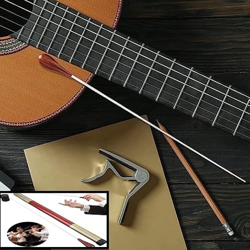 Taicols Eleganter Musikstab mit Ebenholzgriff, Marschstab für Orchester Konzert Orchesterdirektor mit Zylindertasche, Länge 39 cm