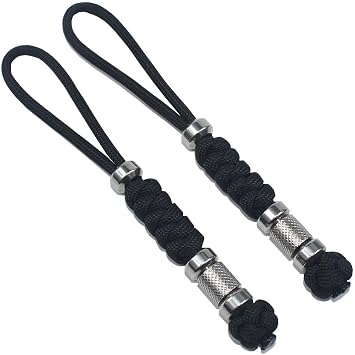 Trufas 2 Pack Knife Lanyards Paracord Keychains Paracord Lanyard, Black