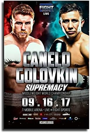 HYYNN Canelo Alvarez Vs GGG 1 Fight Boxing Poster Decorative Painting Canvas Wall Art Living Room Posters Bedroom Painting 16x24inch(40x60cm)