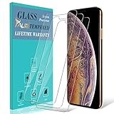 TAURI [3-Pack] Screen Protector for iPhone Xs Max 6.5, Easy Install [Bubble Free] Tempered Glass Screen Protector, Lifetime Replacement Warranty