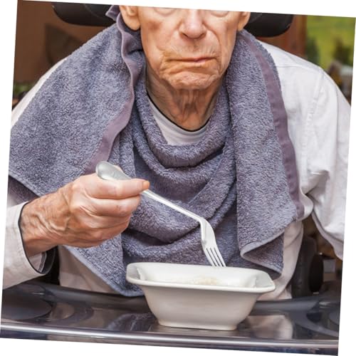 QUMIIRITY 2個 高齢者向け曲がりフォーク 右利き用 介護食器 自助食事補助 軽量ステンレス製 耐久 滑らか表面 手首負担軽減 食事補助器具