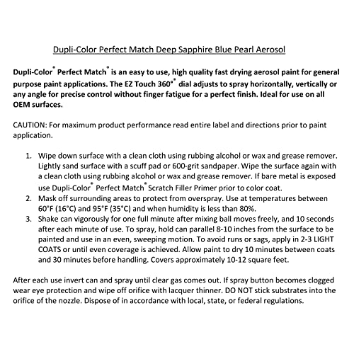 Image of Dupli-Color Deep Metallic Chrysler Perfect Match Automotive Paint - Aerosol Sapphire Blue 8 oz.