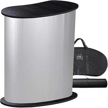 Yescom 32" x 16" x 37" Portable Tradeshow Podium Table Display Exhibition Counter Stand Booth Fair with Wall 2 Bags
