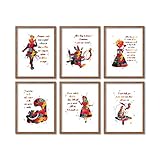 Alice In Wonderland Quote Watercolor 8x10 Unframd Print Set Kid's Room Decoration Mad Hatter Wall...