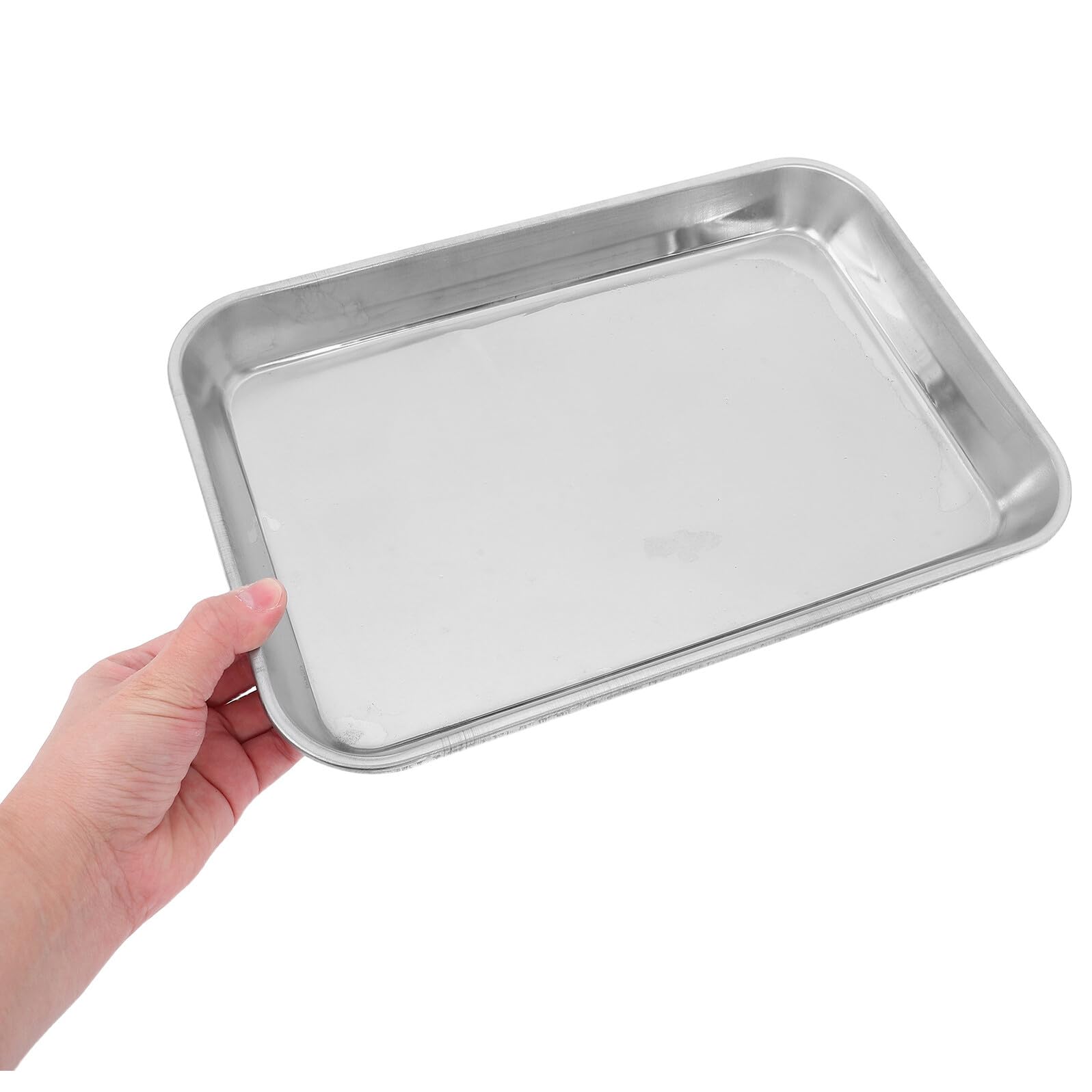 PRETYZOOM 4 Piezas Bandeja Inoxidable para Laboratorio con Plano Resistente al Calor sin Tapa para Almacenamiento de Instrumentos Médicos y Experimentos Científicos
