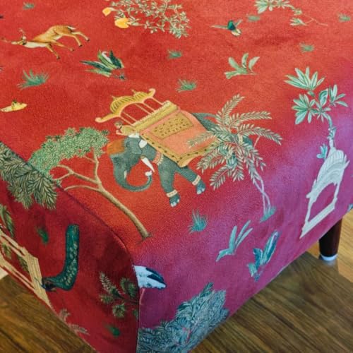 Image of The Artage Pouffe Home Decor Ottoman Furniture for Living room Extra Seat Footrest Dressing Table Vanity Stool Sitting Mudda High Density Cushioning Puffy Stool for Bedroom Living Room Decor Footstool
