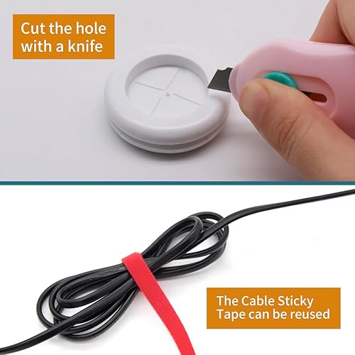 Miniatura 4 de Juego surtido de 66 ojales de goma, orificios para taladro, protección de cables, 6 tamaños de 1-1316 pulgadas, 1-12 pulgadas, 1 pulgada, 78