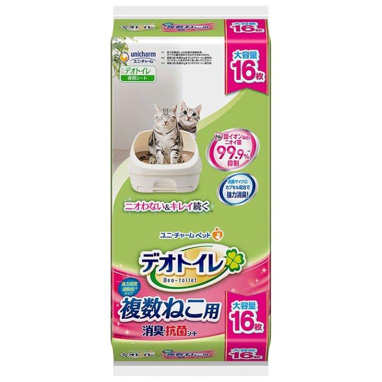 デオトイレ 消臭抗菌シート　複数猫用 16枚入り×12パック Amazon.co.jp: デオトイレ 複数ねこ用 消臭 抗菌シート 16枚×2コ