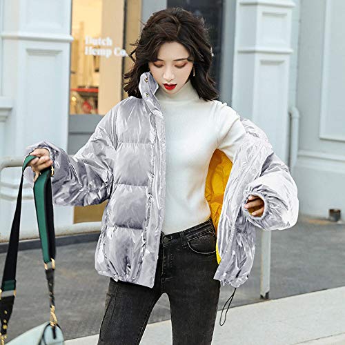 Veste plus épaisse femme élégante doudoune d'hiver aspect mouillé manteau court haut de gamme