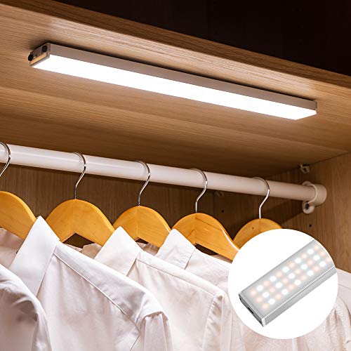 Mubarek [Upgraded] 138 LED Closet Light Motion Sensor Under Cabinet LED Lighting Portable Magnetic 3M Adhesive with Large Capacity Battery USB Charge for Stairs,Wardrobe,Kitchen,Hallway