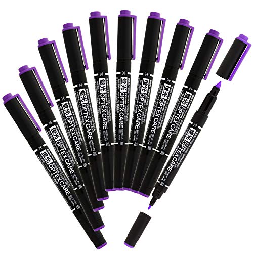 Surligneur Zebra Optex Care WKCR1 violet pour réviser sans traverser le papier lot de 10