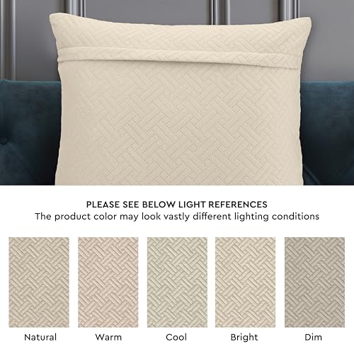 Image of Encasa XO Velvet Cushion Covers, No Inserts, Set of 2, Beige