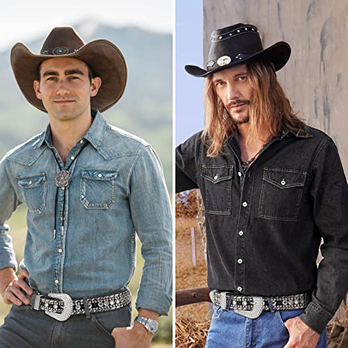 Suosdey Rhinestone Belt For Men Women Western Cowboy Cowgirl Bling Studded Leather Belt For Jeans Pants,Black,S #TOP3