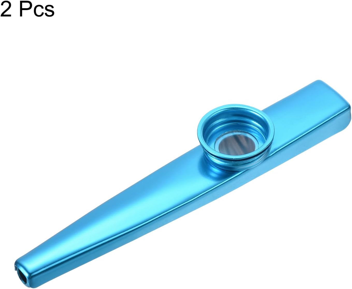 MECCANIXITY Kazoo Musical Instrument Aluminum Alloy Blue with Flute Diaphragm for Party Guitar Ukulele Violin Piano Keyboards Pack of 2 image 3