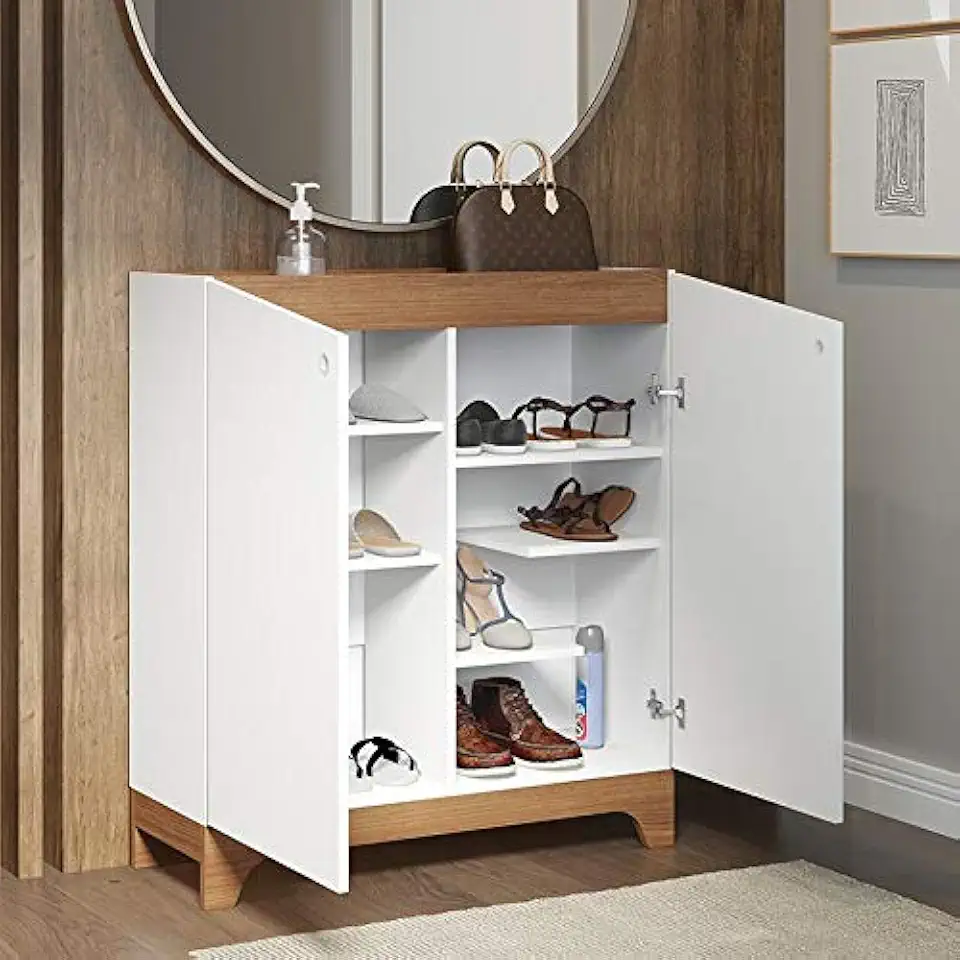 Sapateira Organizadora 12 Pares Movelbras Branco Marrom