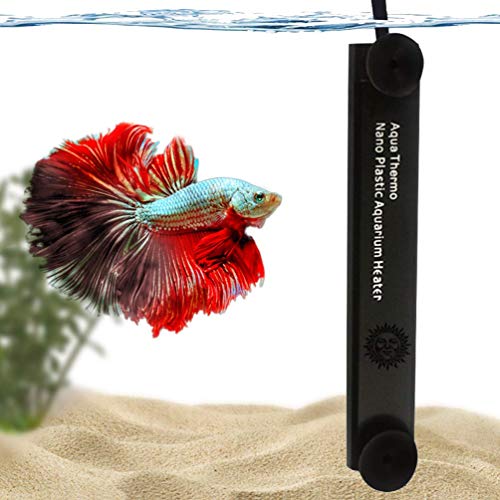 SunGrow Betta Heater, 10W, Fully Submersible Aquarium Heater for Small Tanks (1.5 gal.), Suction Cups Included