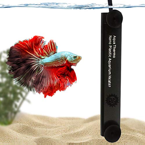 Betta Heater for Small ( 1 . 5 gal .) Tanks - Fully Submersible Aquarium Heater - Automatically Reaches Preset Temperature - Energy-efficient Heating Module - Suction Cups for Easy Installation