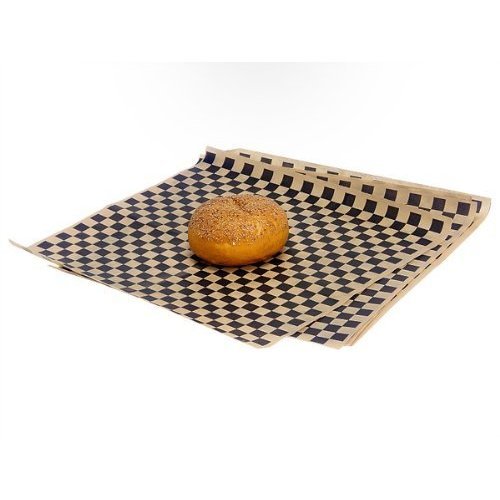 A1 Bakery Supplies Deli Paper Liners - 100 Sheets, Black and Brown Checkered, Gift Wrap for Birthday Occasion