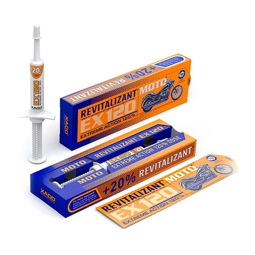 XADO Revitalizant EX120 Conditioner for Motorcycle and Small Engine Equipment (Blister Package, Syringe 8 ml) - Protectant Fluid - Rebuild and Restore Your Motor Metal Parts from Wear
