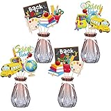 Back to School Centerpiece Sticks, Konsait 24pcs First Day of School Table Toppers, Welcome Back to...