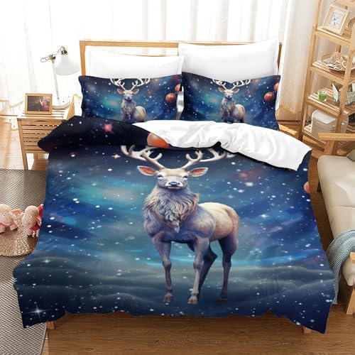 Sets housse de couette cerf 3D ensemble de literie 3pcs microfibre 140x200cm