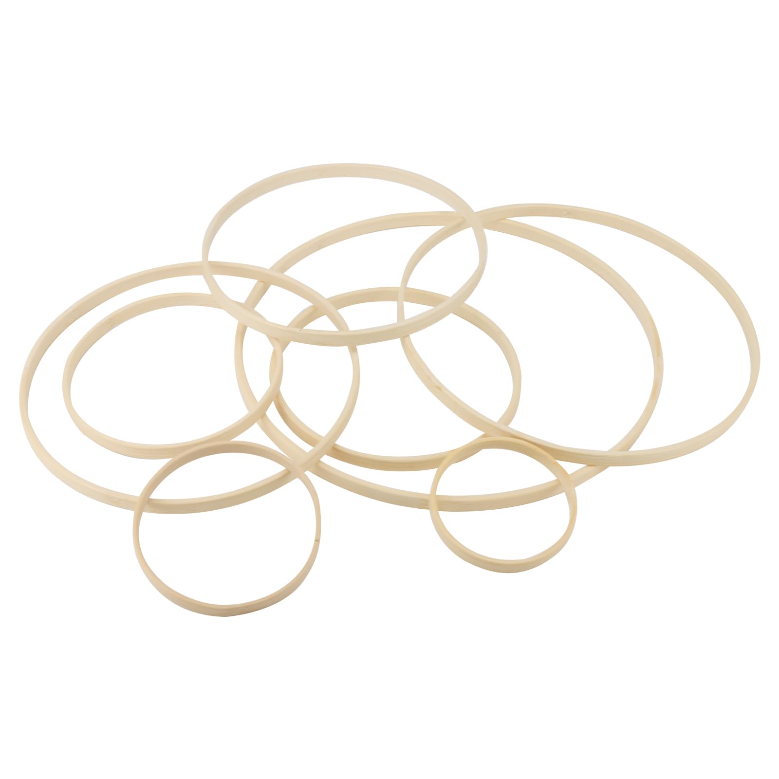 24 Pezzi Cerchio in Legno di Bambù, Anelli in Bambù per Artigianato, 8 misure, 8 – 26 cm, cerchi per ghirlande floreali, Nuziale, fai da te, Decorazione