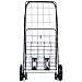 PrimeTrendz Jumbo Shopping/Laundry Folding Cart with Double Basket, Front Swivel Wheels, Thicker Soft Handle, Black