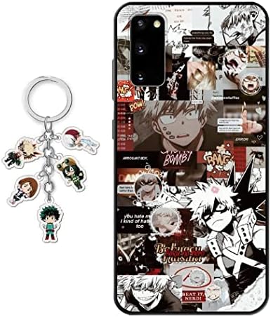 Starrycase Compatible with Samsung Galaxy A03S Case Anime My Hero Academia Design Soft Silicone Animation Cartoon Cool Bakugou Todoroki Case for Samsung Galaxy A03S (with Figure Keychain)