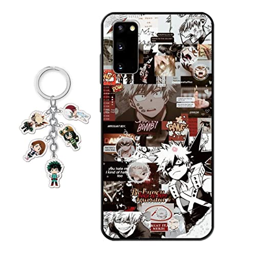 Starrycase Compatible With Samsung Galaxy A03S Case Anime My Hero Academia Design Soft Silicone Animation Cartoon Cool Bakugou Todoroki Case For Samsung Galaxy A03S (With Figure Keychain) #TOP5