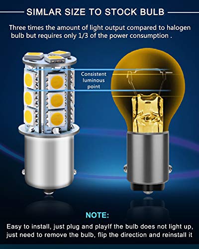 Qoope - Pack of 20-3000K Warm White 1156 BA15S 1141 1003 1073 7506 LED Bulbs 5050 18-SMD Replacement Lamps for 12V Interior RV Camper Trailer Lighting Boat Yard Light Bulbs