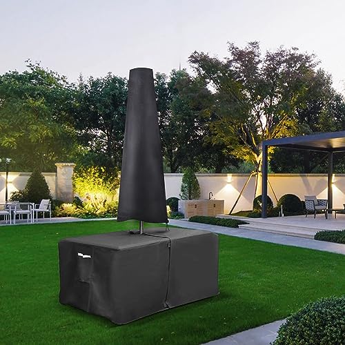 TOHONFOO Patio Umbrella Cover for Outdoor Umbrella 7-10ft, 600D Waterproof Heavy Duty Oxford Umbrella Cover, Waterproof UV-Resistant Protection for Garden Outdoor Umbrella by TOHONFOO - Used condition - Image 7