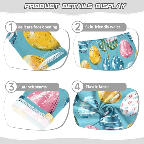 Watercolor Egg Painting Girls Leggings Athletic Pants Tights Stretch Bottom3