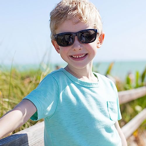 DRERIO Kindersonnenbrille Kinder Polarisierte Sonnenbrille Kleinkind Schwarz Navigator Sonnenbrille UV-Schutz für Kinder Polarisierte Brillen Alter 3-8 (Schwarz)