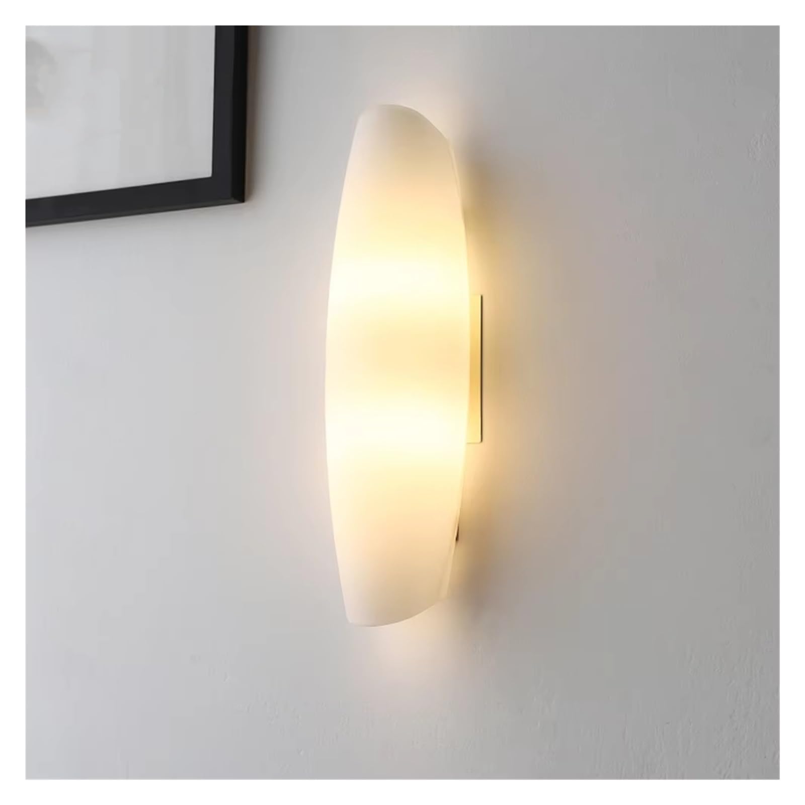 HXYSXHJUO Contemporary Milky White LED Glass Wall Lamp - Stylish Interior Decor for Bedroom, Living Room, Corridor & Bedside Modern Lighting Home Ambiance