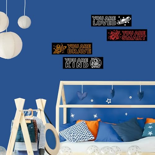 Vinilos de pared astronauta fosforescentes 4 piezas miniatura 6