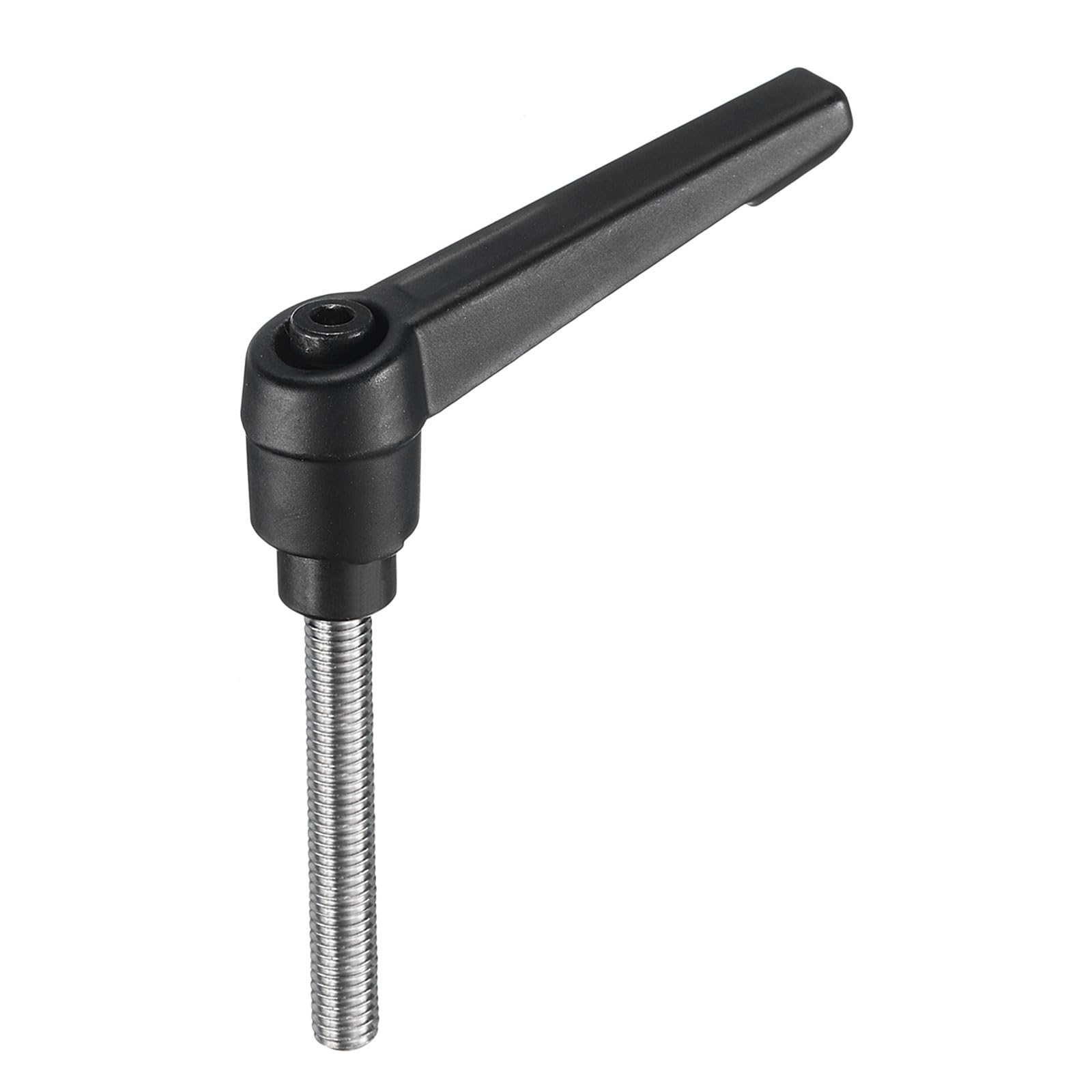 uxcell Adjustable Clamping Lever Handle M6 x 45mm Metric 304 Stainless Steel Male Threaded Stud Hand Knobs Push Button Ratchet Rotating Screw Handles Bolts with Locking Lever Black